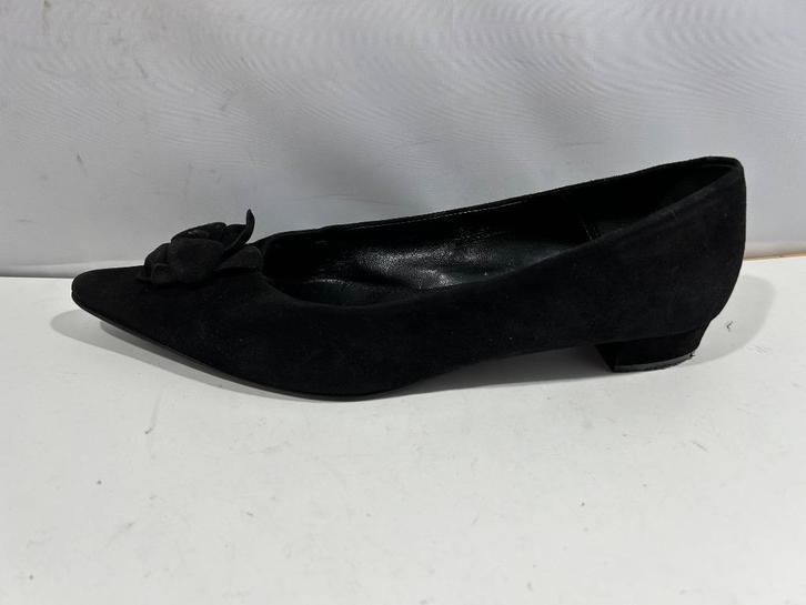 Franco Visconti, maat 39.5 Trendy zwart suède lage hak, Kleding | Dames, Schoenen, Zo goed als nieuw, Schoenen met lage hakken