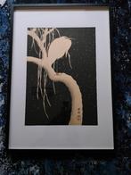 Japanse kraanvogel poster in lijst, Ophalen, Zo goed als nieuw