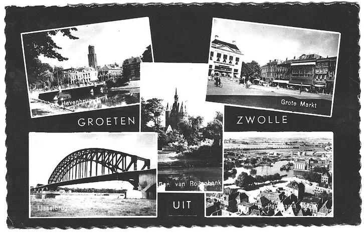 910545 Zwolle 1961 Gelopen met Postzegel, Verzamelen, Ansichtkaarten | Nederland, Gelopen, Noord-Brabant, 1960 tot 1980, Ophalen of Verzenden