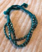 Armband verstelbaar zeegroen met zilver, Verzenden, Nieuw, Groen, Overige materialen