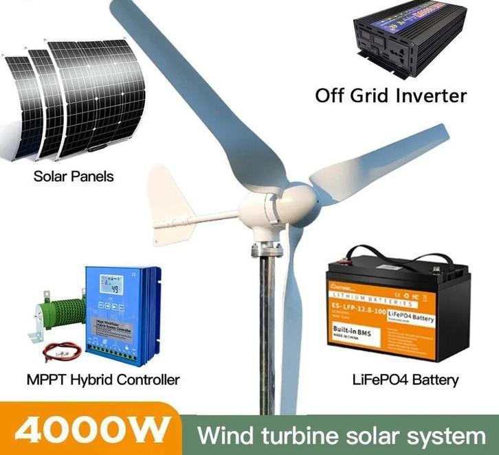 Windmolen - Windturbine - 4000W - 12V 24V 48V, Tuin en Terras, Windwijzers en Windmolens, Nieuw, Ophalen of Verzenden