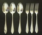 GERO puntfilet verzilverde vintage grote/diner vorken/lepels, Ophalen