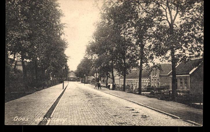 Goes (Zld.), Stationsweg, gelopen 1925, Verzamelen, Ansichtkaarten | Nederland, Gelopen, Zeeland, 1920 tot 1940, Verzenden