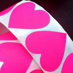 Sluitstickers hart neon roze heart stickers fluoriserend, Verzenden, Nieuw, Meerdere stickers