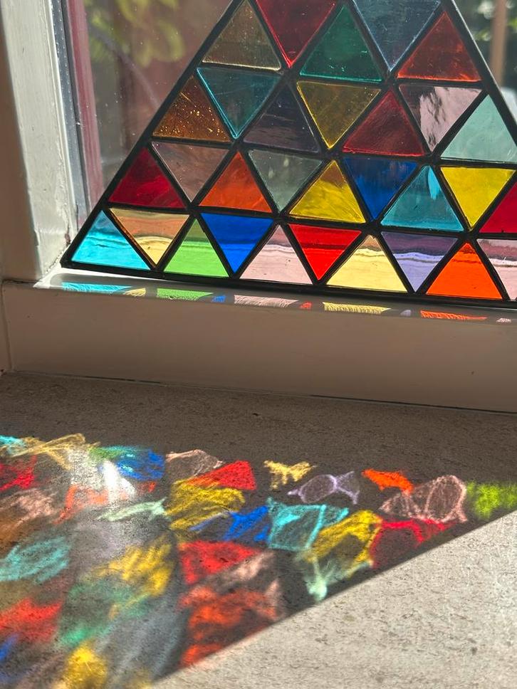 Glas-in-lood Piramide Decoratie, Antiek en Kunst, Antiek | Glas en Kristal, Ophalen of Verzenden