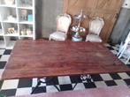 Mooie hardhouten tafels met gietijzeren onderstel, Huis en Inrichting, Tafels | Eettafels, Gebruikt, 50 tot 100 cm, Vijf personen of meer