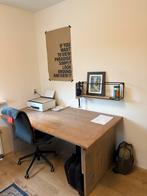 Steigerhouten bureau met bureaustoel, Huis en Inrichting, Ophalen, In hoogte verstelbaar, Gebruikt, Bureau