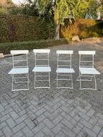 4 Antieke tuin-, bistro-, terras- stoelen - Gietijzer frame, Tuin en Terras, Ophalen, Gebruikt, Metaal, Inklapbaar