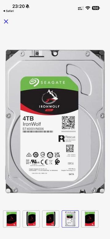 4 x Seagate IronWolf NAS HDD (ST4000VN006), 4TB NIEUW beschikbaar voor biedingen