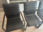 Leren eetkamerstoelen 4 stuks, Zwart, Leer, Ophalen of Verzenden, Zo goed als nieuw