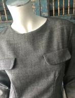 Vintage grijze zakelijke jurk Italiaans maat 38, Maat 38/40 (M), Verzenden, Vintage, Knielengte