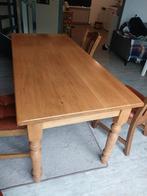 Massief houten eettafel + 3 stoelen, Huis en Inrichting, Ophalen of Verzenden, Gebruikt, Rechthoekig, 50 tot 100 cm