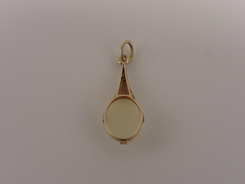 Gouden hanger met melkopaal                              G30, Gebruikt, ., Ophalen of Verzenden, .