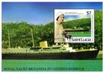 BLOK Sint Lucia 1986, Elizabeth II - Britannia, postfris., Koningshuis, Verzenden, Postfris