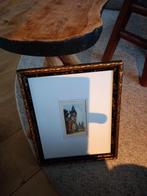 Brocante  mooi oud schilderijlijstje met kleurets  27 bij 33, Huis en Inrichting, Woonaccessoires | Lijsten, Ophalen of Verzenden