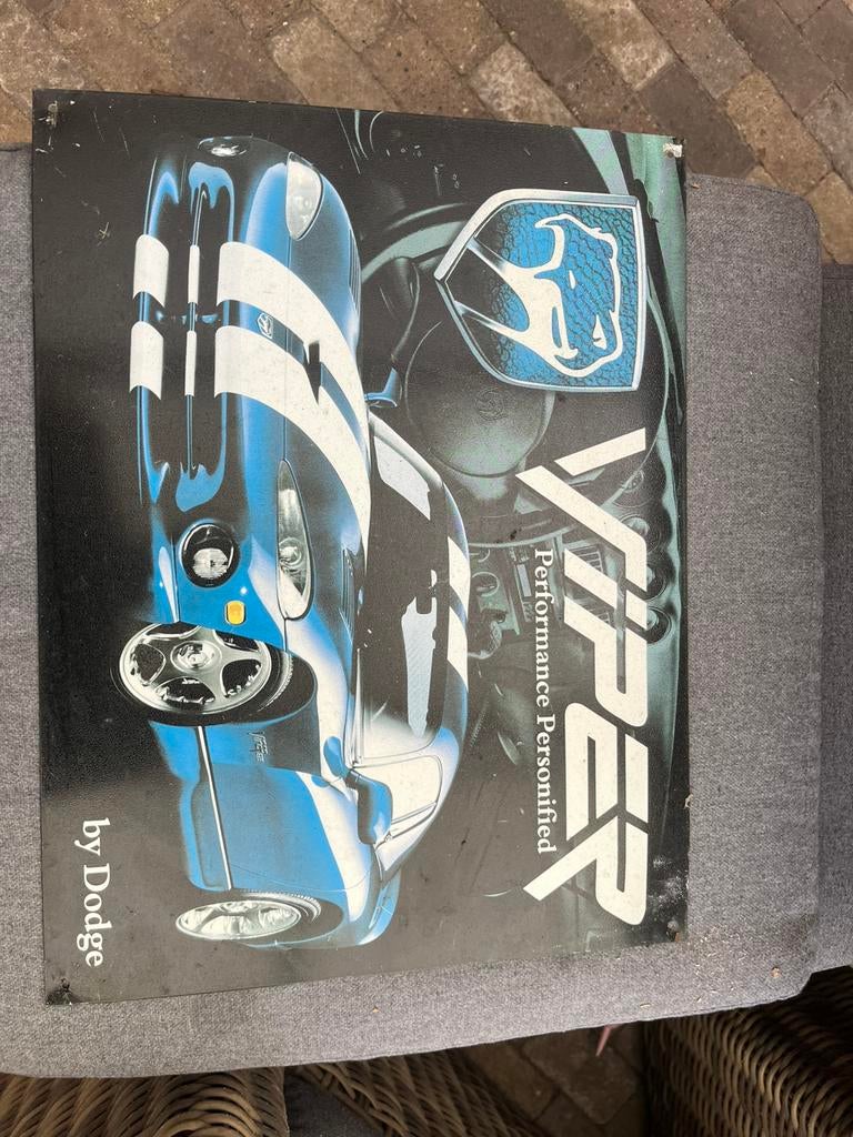 metalen wandbord dodge viper, Ophalen of Verzenden