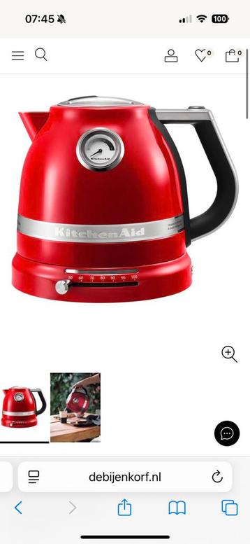 Kitchenaid waterkoker kitchen Aid rood beschikbaar voor biedingen