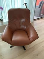 Mooie lederen stroel met draaipoot, Huis en Inrichting, Fauteuils, Ophalen, Leer