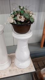 Witte keramieken sokkel met plantenbak, Ophalen