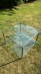 Glazen salontafel vierkant 75x75cm, Gebruikt, Vierkant, Minder dan 50 cm, 50 tot 100 cm