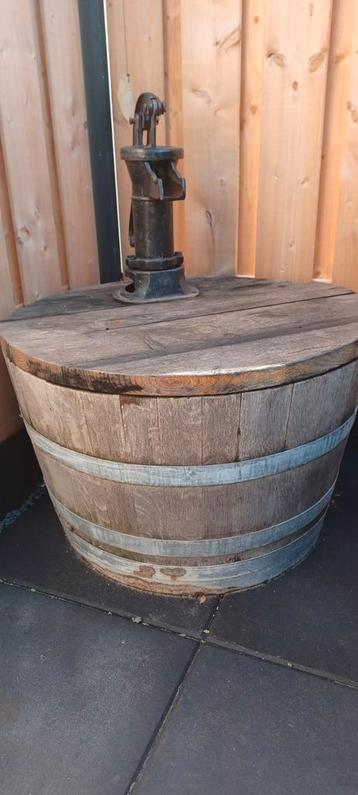 Waterornament met handpomp en deksel beschikbaar voor biedingen