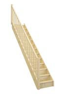 Rechte trap vurenhout met leuning (80cm breed  hoogte 280cm), Ophalen of Verzenden, Nieuw, Trap, 2 tot 4 meter