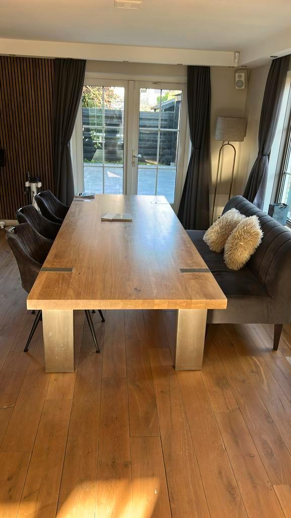Eettafel set, als set of los, Huis en Inrichting, Tafels | Eettafels, Zo goed als nieuw, 50 tot 100 cm, Rechthoekig, Ophalen