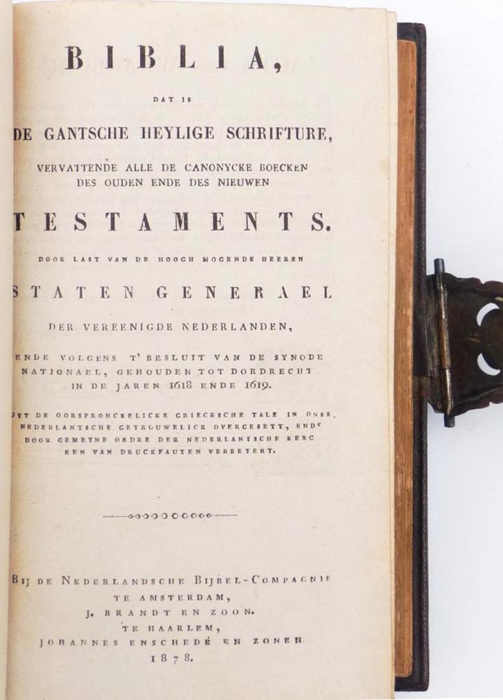 Biblia - Gantsche heylige schrifture; 1878, Brandt, Enschede, Antiek en Kunst, Antiek | Boeken en Bijbels, Ophalen of Verzenden