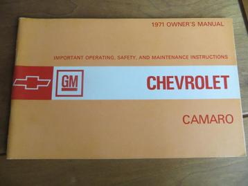 Instructieboek Chevrolet Camaro 1971, als nieuw! beschikbaar voor biedingen