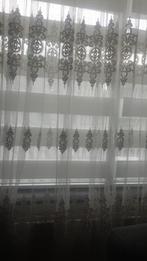 Witte gordijnen met motief, Huis en Inrichting, Stoffering | Gordijnen en Lamellen, Ophalen, 100 tot 150 cm, Wit, Zo goed als nieuw
