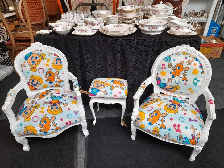 2 kinder fauteuile 2 kleine kleutertjes 135.00 p.s, Tuin en Terras, Tuinstoelen, Kunststof, Ophalen of Verzenden