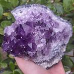 Diep donkerpaarse Amethist edelsteen cluster natuursteen, Ophalen of Verzenden