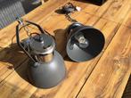 2 fabriekslampen, grijs, 225mm, Huis en Inrichting, Lampen | Hanglampen, Ophalen, Zo goed als nieuw, Minder dan 50 cm