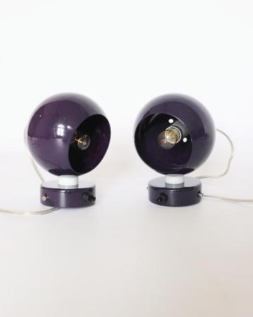Vintage Frandsen Ball wandlampjes paars Deens design retro beschikbaar voor biedingen