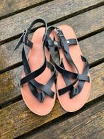 Zwarte leren sandalen, Ophalen of Verzenden, Zo goed als nieuw, Zwart, Sandalen of Muiltjes