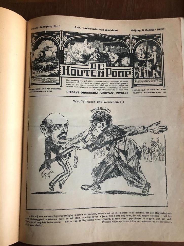 Eerste twee jaargangen van De Houten Pomp (1922/23. 1923/24), Antiek en Kunst, Antiek | Boeken en Bijbels, Verzenden