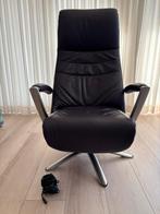 Relaxstoel elektrisch met accu in aubergine leer maatL, Minder dan 75 cm, Modern, Gebruikt, Leer