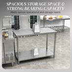 RVS Werktafel met Onderplank werkbank 120x60x86 cm, Ophalen of Verzenden