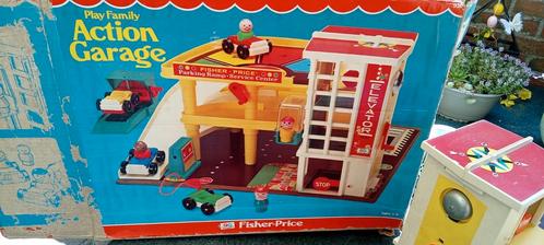Vintage Fisher Price Play Family garage compleet!, Kinderen en Baby's, Speelgoed | Fisher-Price, Gebruikt, Speelset, Ophalen of Verzenden