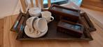 Compleet theeblad met servies, Huis en Inrichting, Woonaccessoires | Dienbladen, Ophalen of Verzenden, Zo goed als nieuw, Hout