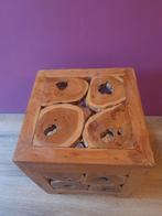 teak, Huis en Inrichting, Tafels | Bijzettafels, Minder dan 55 cm, Gebruikt, Vierkant, Ophalen