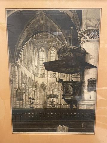 Interieur St. Jacobskerk Den Haag ets van Arend Hendriks  beschikbaar voor biedingen