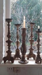 Houten kandelaar (nuzzelspul), Antiek en Kunst, Ophalen of Verzenden