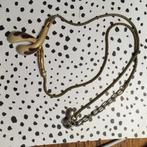 Vintage retro ketting emaille hanger jugendstil collier boho, Sieraden, Tassen en Uiterlijk, Kettingen, Goud, Overige materialen