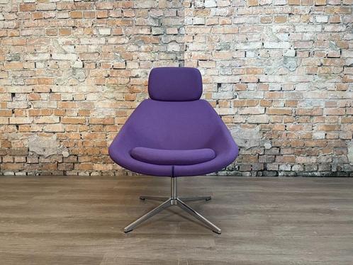 Allermuir Open A641 paars bij TheReSales, Huis en Inrichting, Fauteuils, Zo goed als nieuw, Metaal, Stof, 50 tot 75 cm, 75 tot 100 cm