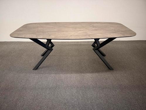 Deens ovale eettafel HPL marmer 200x100, Huis en Inrichting, Tafels | Eettafels, Zo goed als nieuw, 100 tot 150 cm, 200 cm of meer