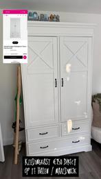 Kidsmill Savigno Kledingkast 2-Deurs Met Kruis Wit, Ophalen, Kast, 50 tot 70 cm, 105 cm of meer