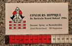 Vintage sticker paard springen Concours Hippique 1986, Verzamelen, Stickers, Ophalen of Verzenden, Zo goed als nieuw