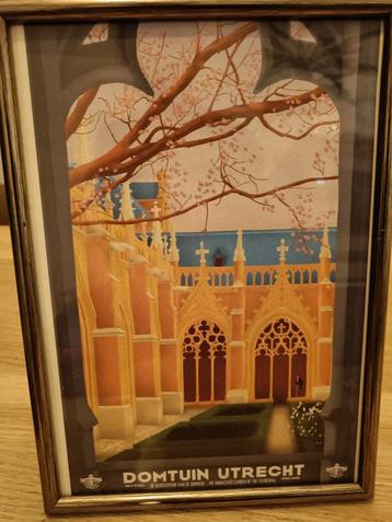 Domtuin Utrecht - Vintage Print in Lijst beschikbaar voor biedingen