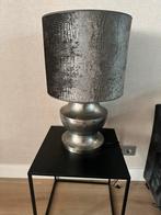 Zilveren Tafellamp met Grijze Kap, Huis en Inrichting, Ophalen of Verzenden, Zo goed als nieuw, Metaal, Minder dan 50 cm